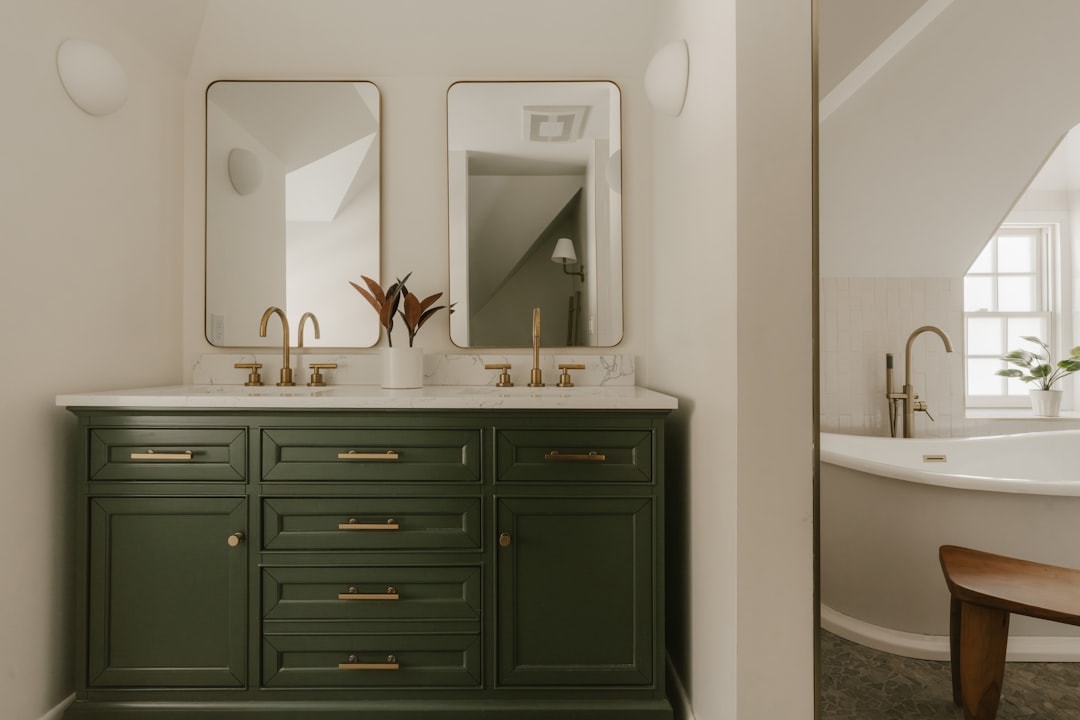 Contemporary bathroom with double sinks